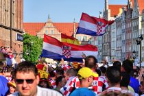 Kibice z Chorwacji pod ratuszem