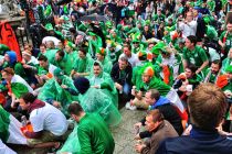 Shoes up for the boys in green!