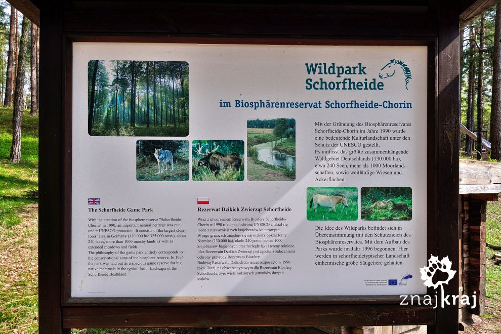 Tablice informacyjne po polsku w Schorfheide