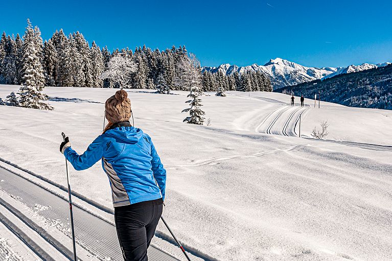 Na trasie biegowej w Riezlern w Kleinwalsertal