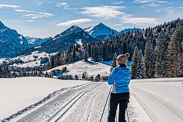Widok na dolinę Kleinwalsertal w Austrii Widok na dolinę Kleinwalsertal w Austrii