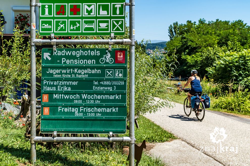 Drogowskazy dla rowerzystów w Karyntii
