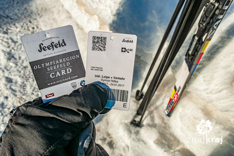 Karta na trasy biegowe i transport w Seefeld