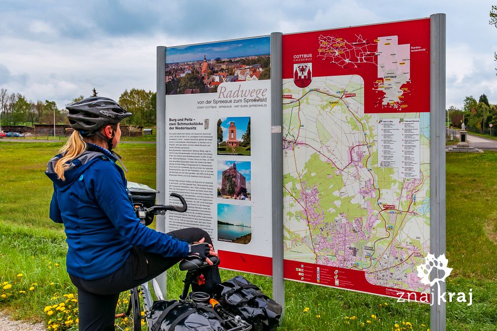 Mapa dróg rowerowych koło Chociebuża