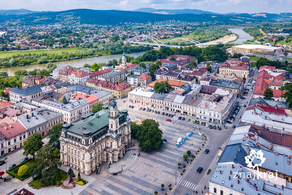 Nowy Sącz - centrum miasta z góry
