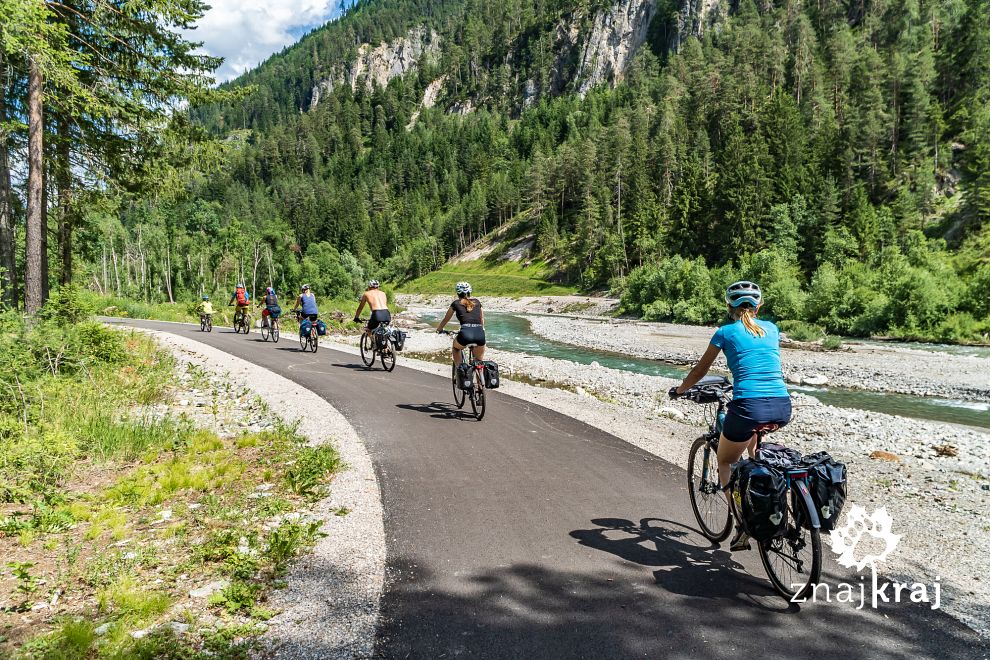 Droga rowerowa nad Drawą w Alpach Gailtalskich