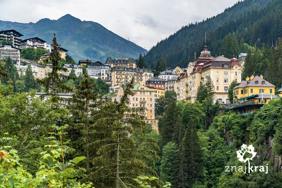 Panorama Bad Gastein w Austrii