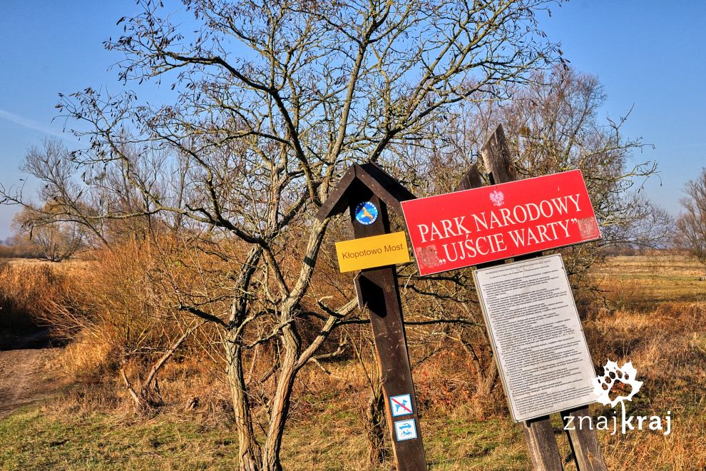 Tablica Parku Narodowego Ujście Warty