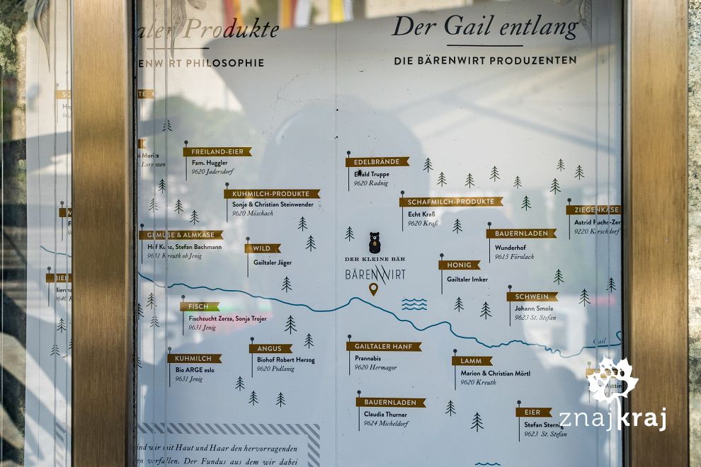 Mapa dostawców restauracji Bärenwirt w Hermagor