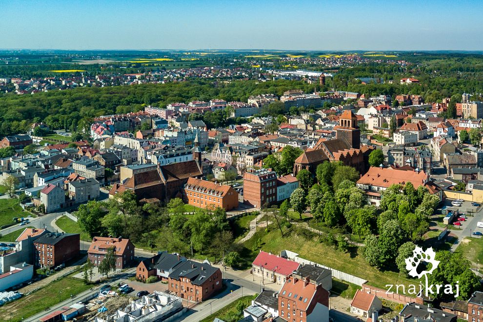 Centrum Tczewa widziane z góry