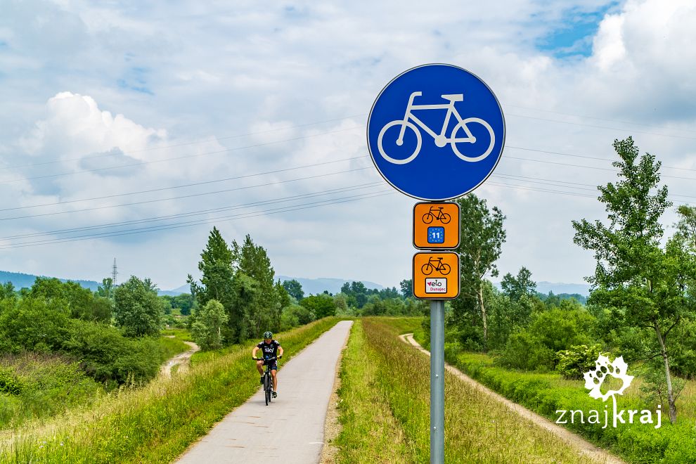 Trasa Velo Dunajec koło Nowego Sącza