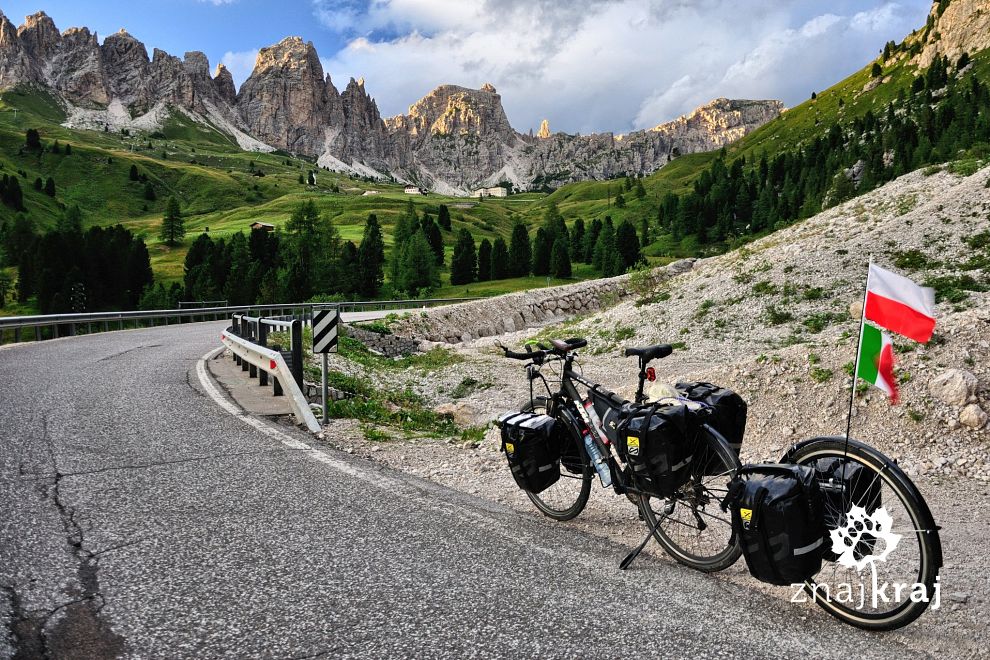Widoczne już Passo Gardena