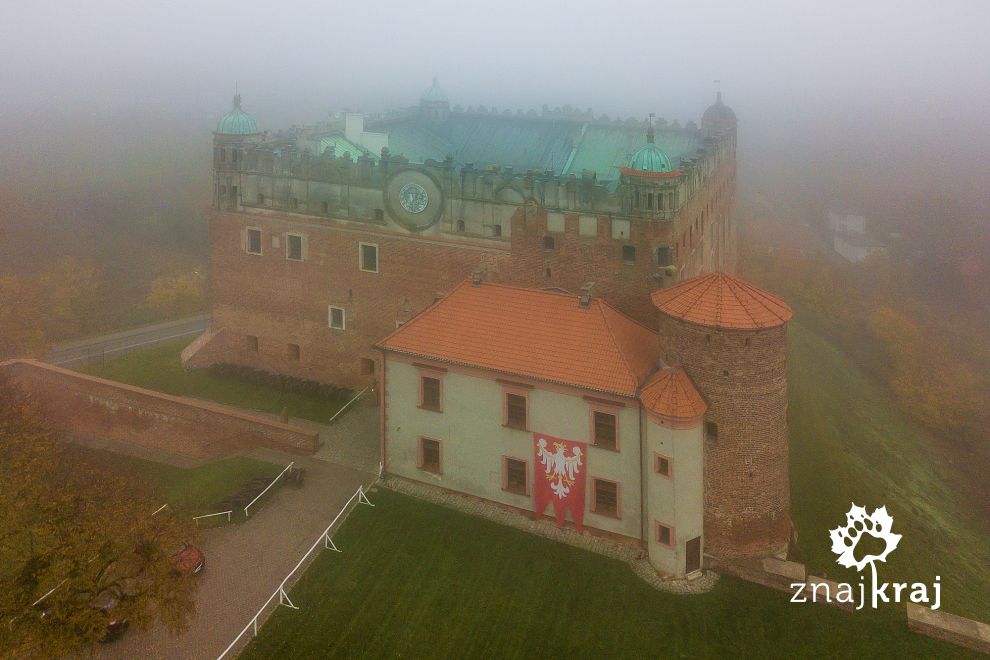 Zamek w Golubiu z lotu ptaka