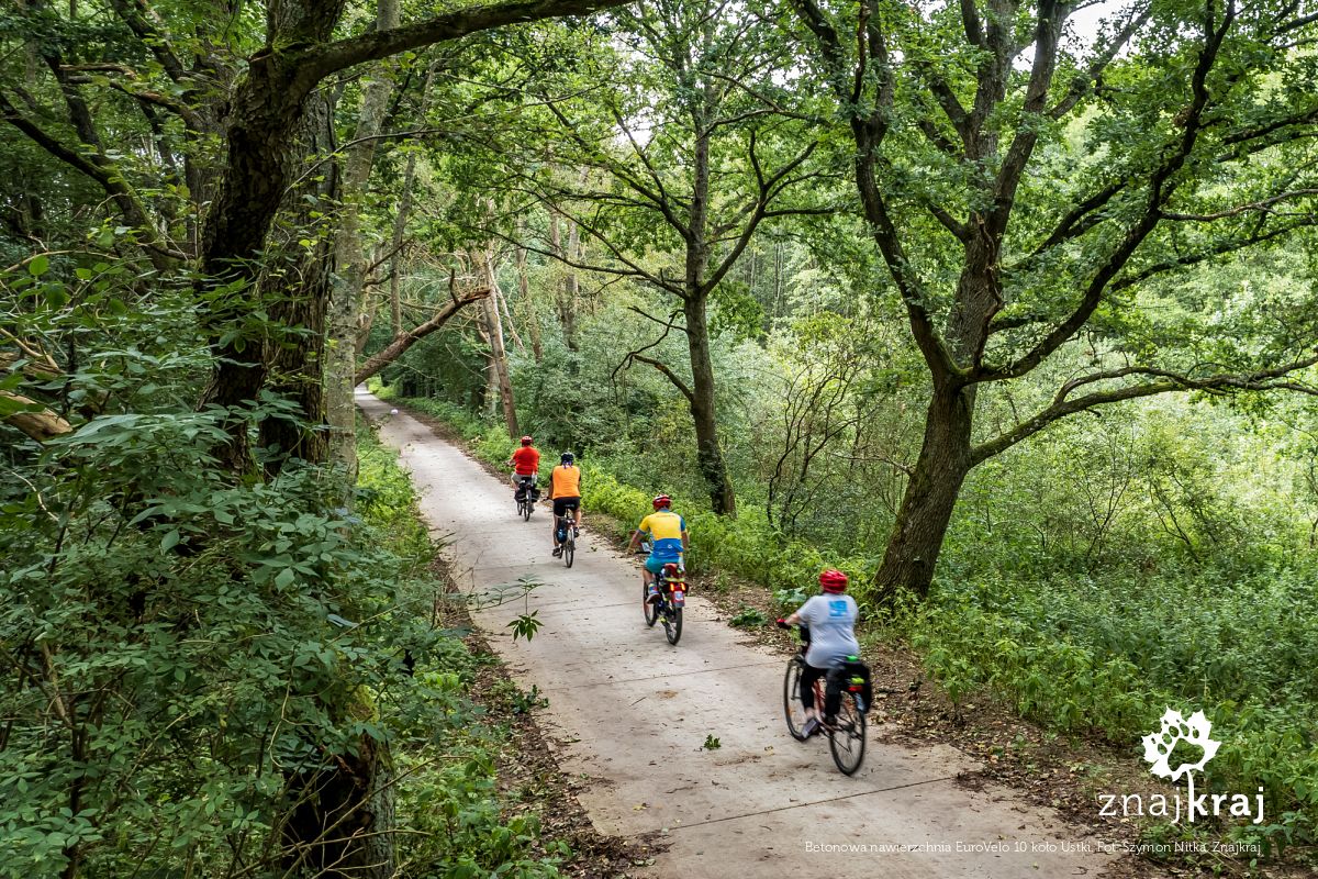 Betonowa nawierzchnia EuroVelo 10 koło Ustki
