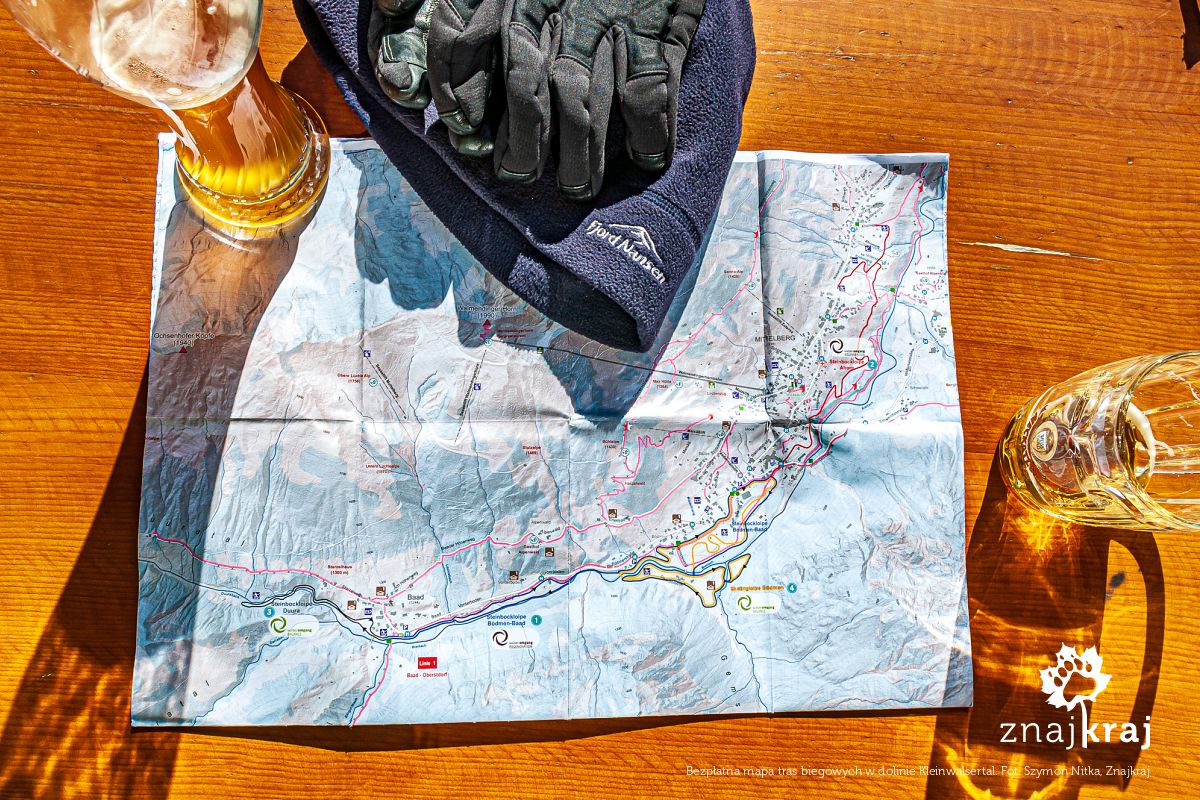 Bezpłatna mapa tras biegowych w dolinie Kleinwalsertal Bezpłatna mapa tras biegowych w dolinie Kleinwalsertal