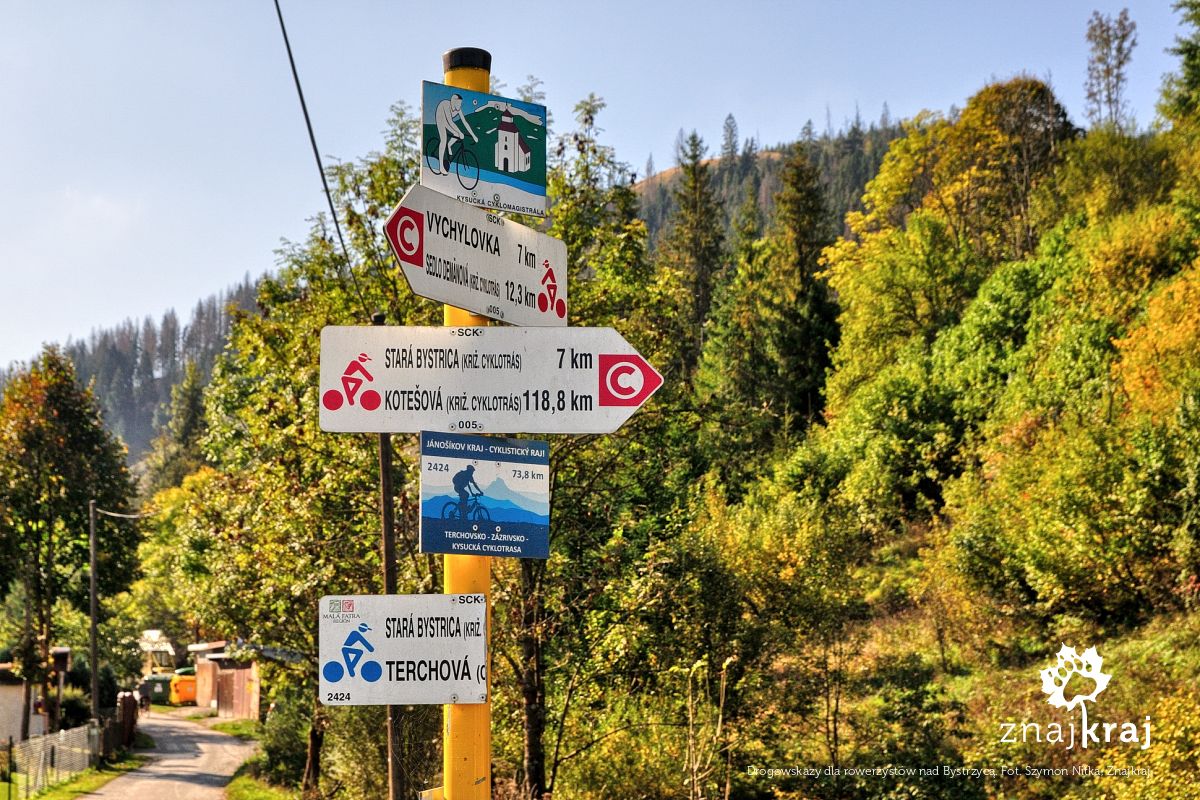 Drogowskazy dla rowerzystów nad Bystrzycą
