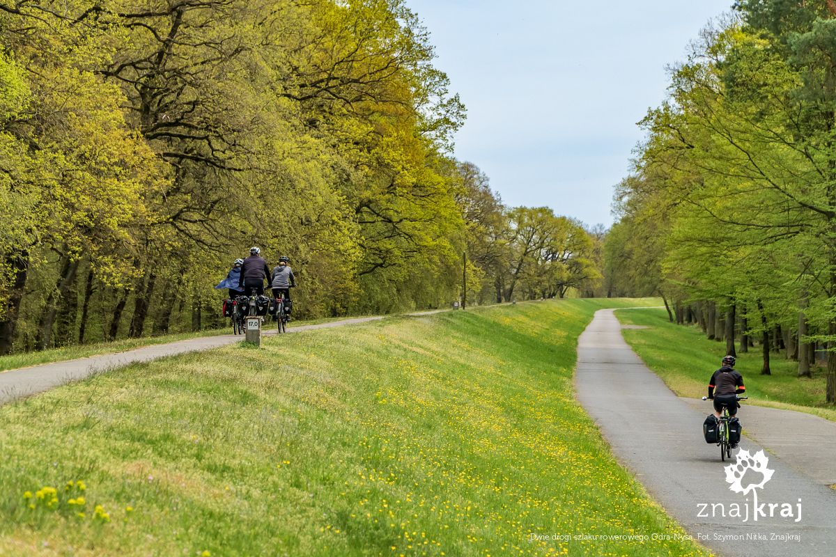 Dwie drogi szlaku rowerowego Odra-Nysa