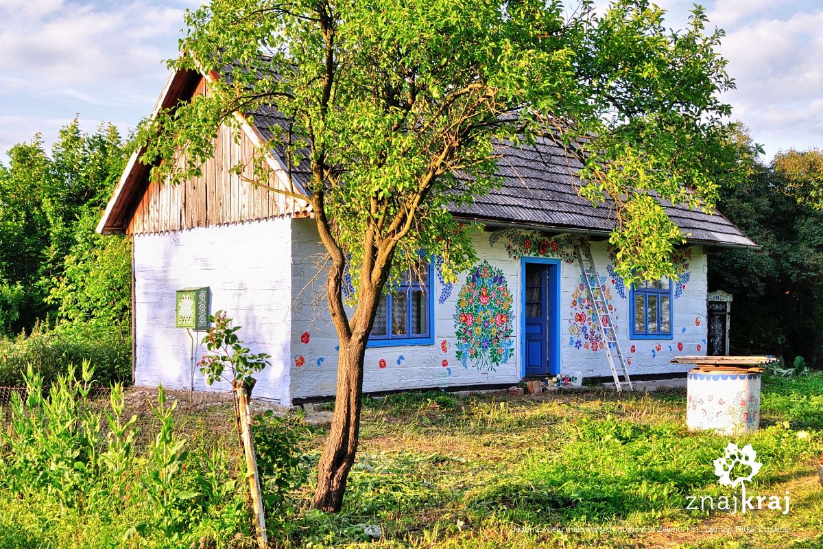 Jeden z wielu malowanych domów w Zalipiu