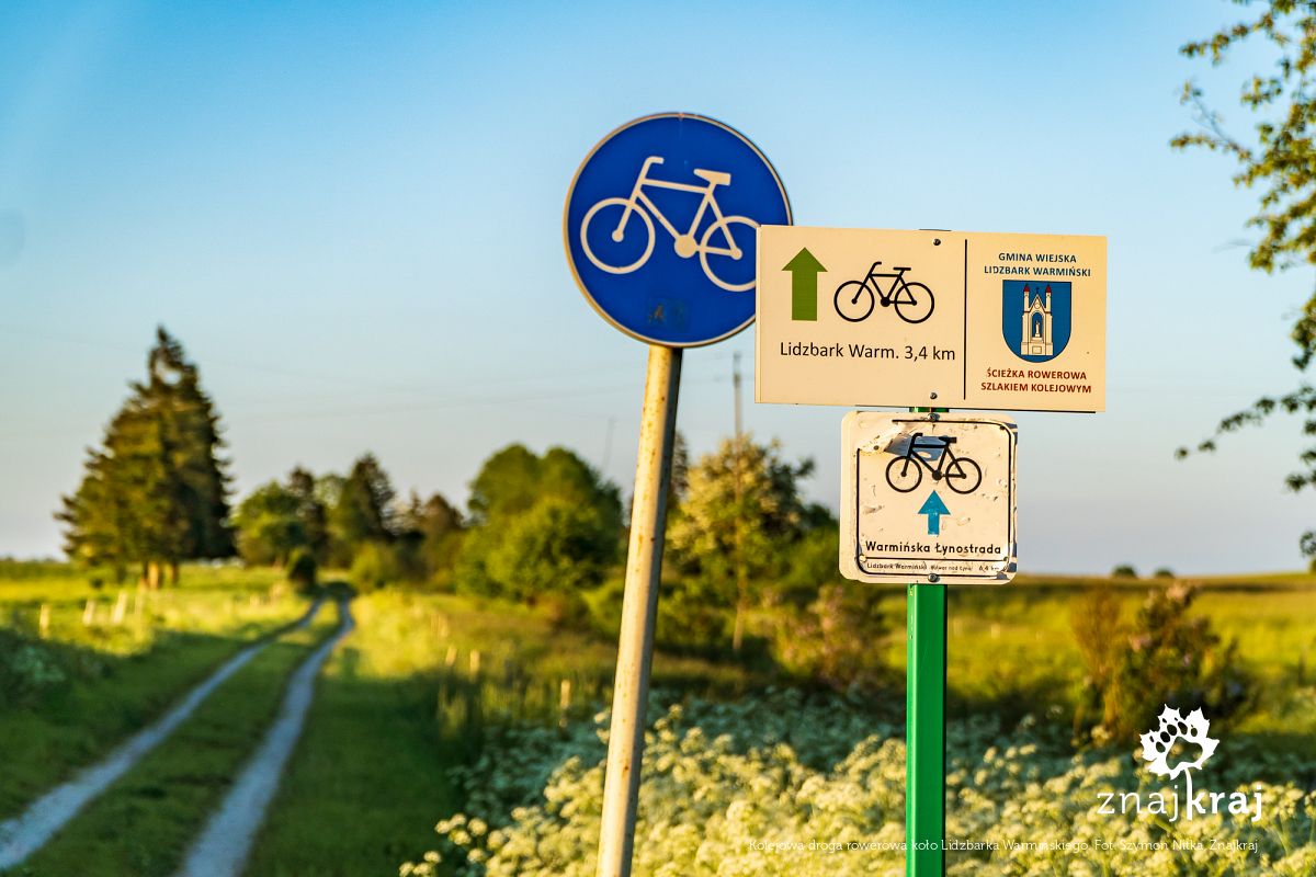 Kolejowa droga rowerowa koło Lidzbarka Warmińskiego