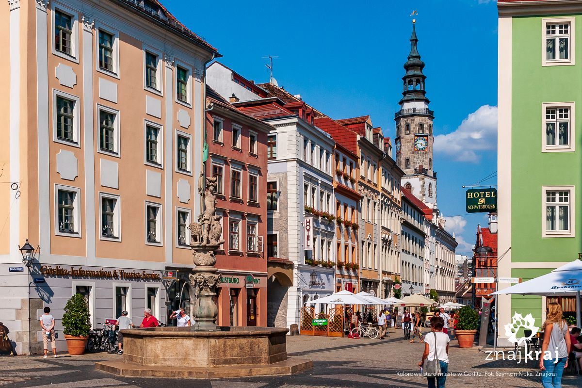 Kolorowe stare miasto w Görlitz