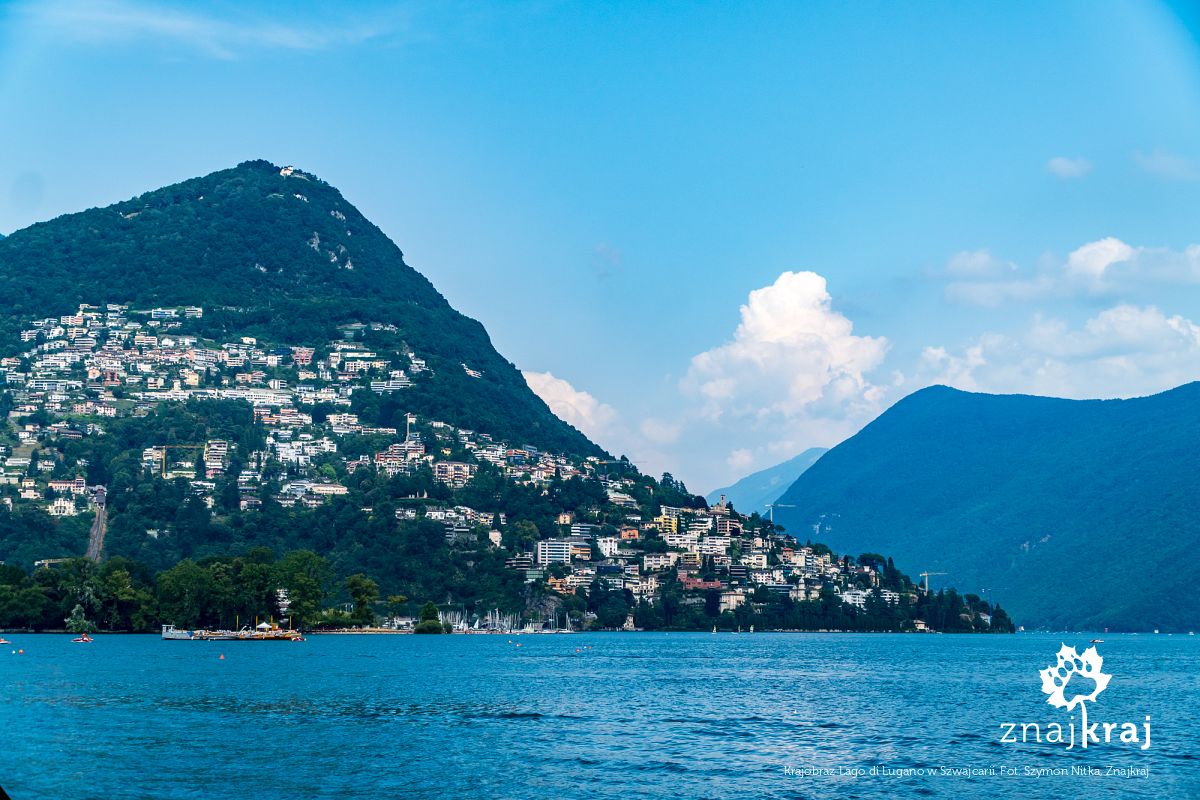 Krajobraz Lago di Lugano w Szwajcarii