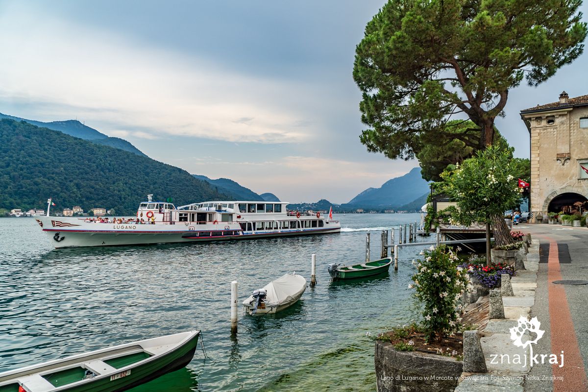 Lago di Lugano w Morcote w Szwajcarii