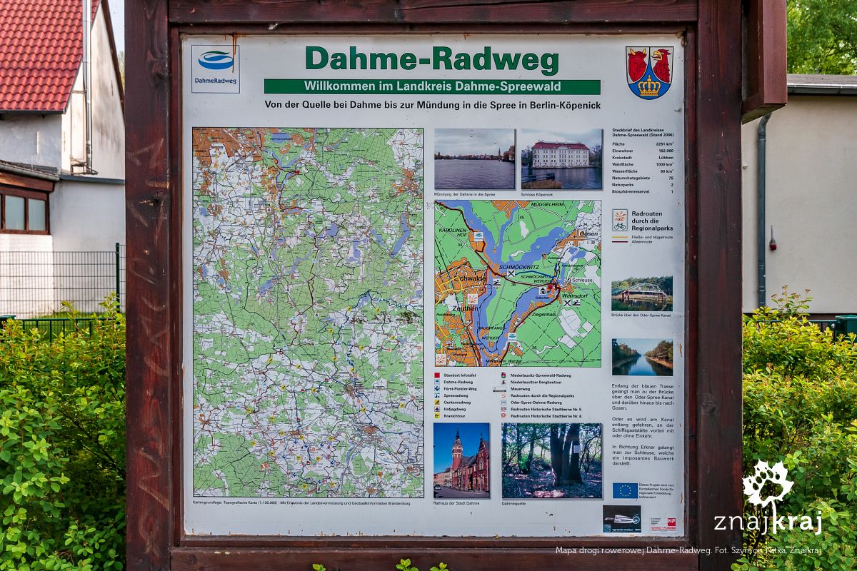 Mapa drogi rowerowej Dahme-Radweg