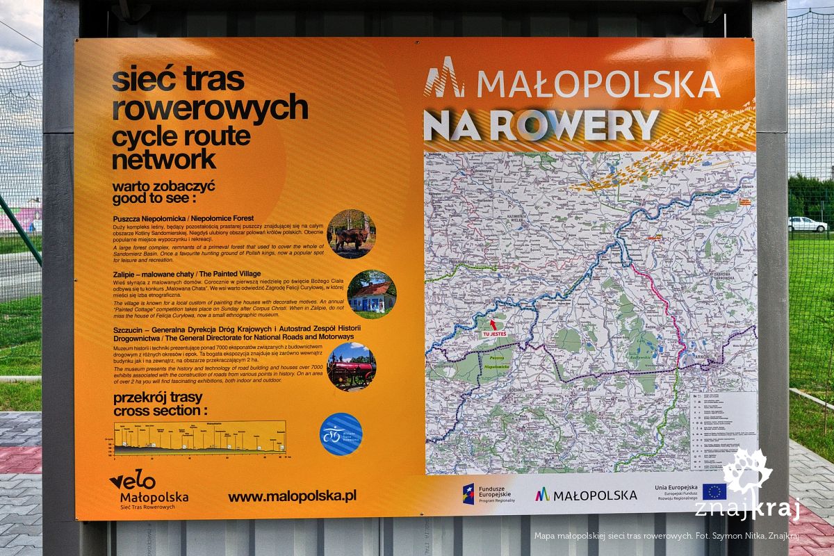 Mapa małopolskiej sieci tras rowerowych