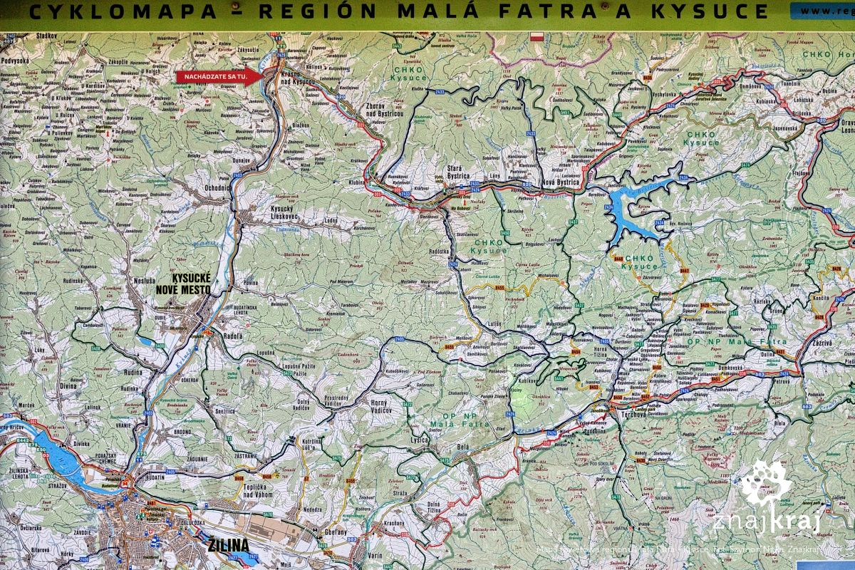 Mapa rowerowa regionu Mała Fatra - Kisuce