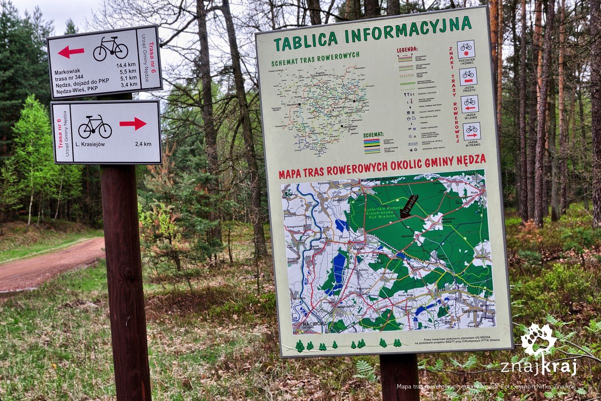 Mapa tras rowerowych gminy Nędza Mapa tras rowerowych gminy Nędza