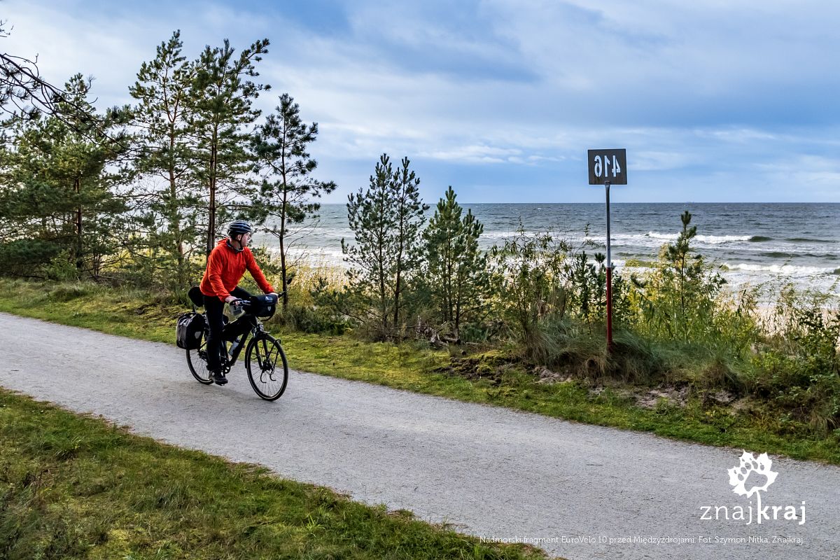 Nadmorski fragment EuroVelo 10 przed Międzyzdrojami
