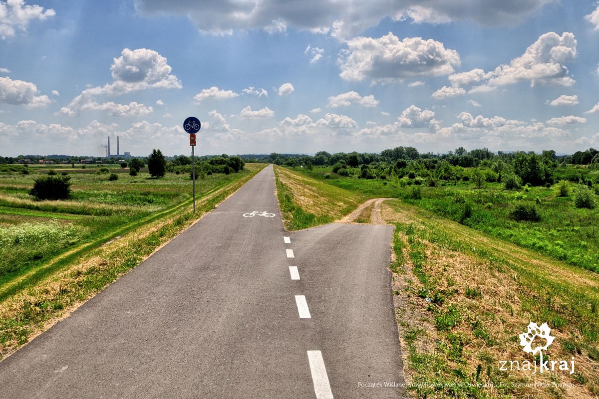 Początek Wiślanej Trasy Rowerowej w Oświęcimiu