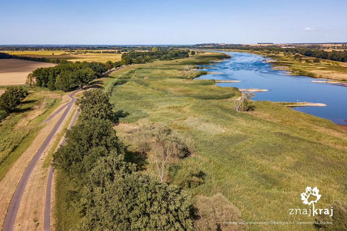 Przebieg szlaku rowerowego Odra-Nysa