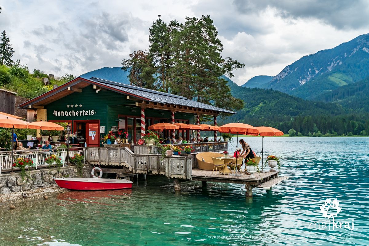 Przystań Ronacherfels nad jeziorem Weissensee w Karyntii