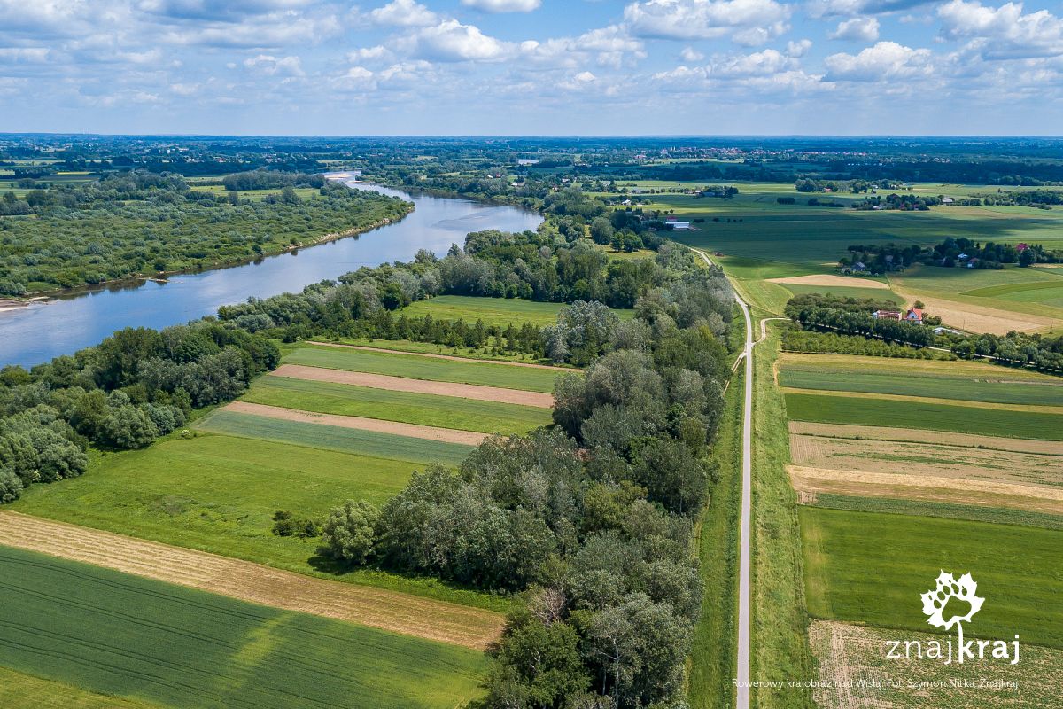Rowerowy krajobraz nad Wisłą