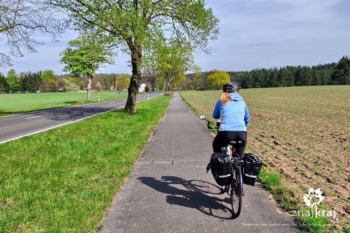 Rowerowy trakt wzdłuż szosy Rowerowy trakt wzdłuż szosy