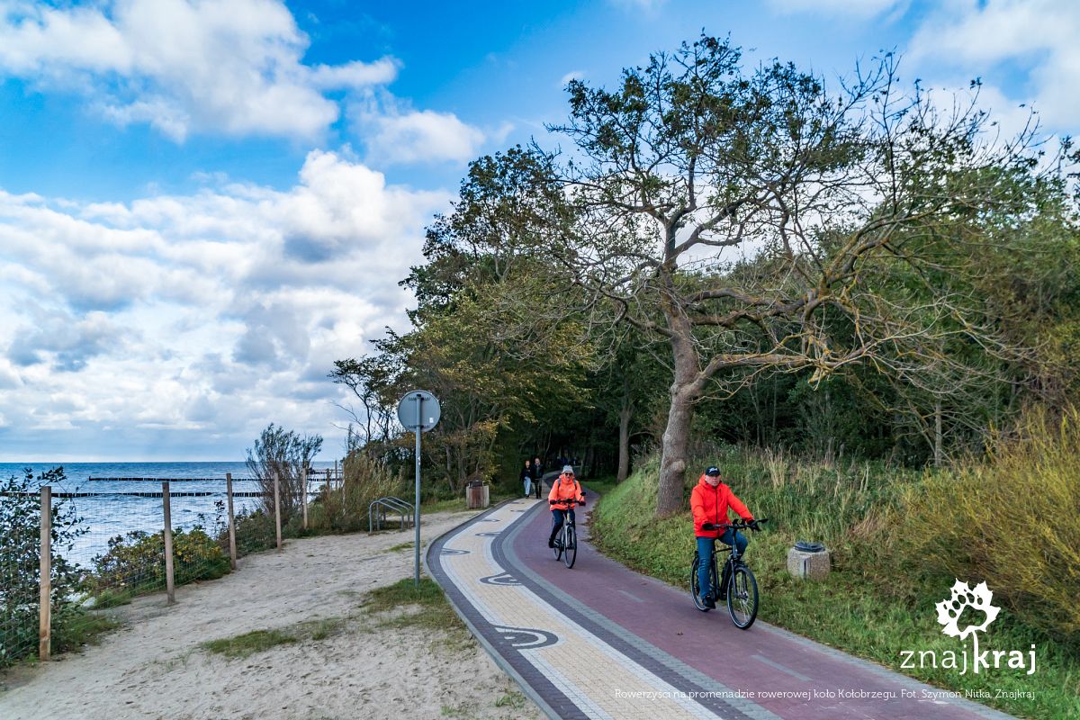 Rowerzyści na promenadzie rowerowej koło Kołobrzegu