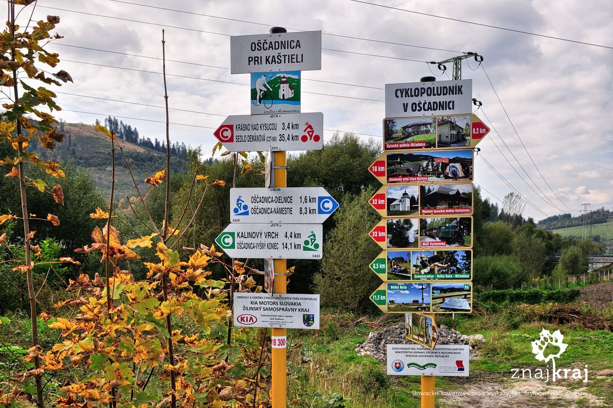 Słowackie rowerowe drogowskazy