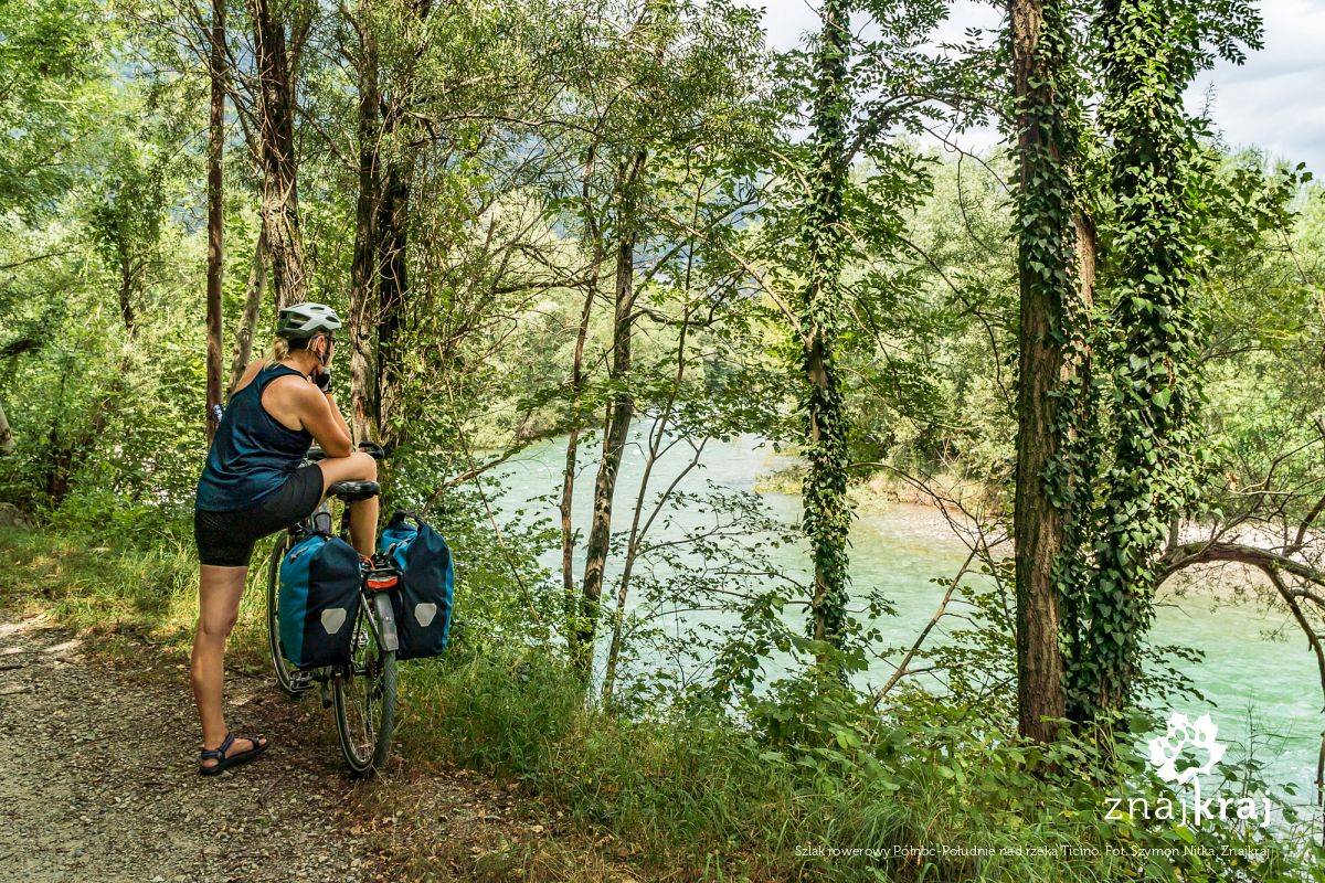 Szlak rowerowy Północ-Południe nad rzeką Ticino