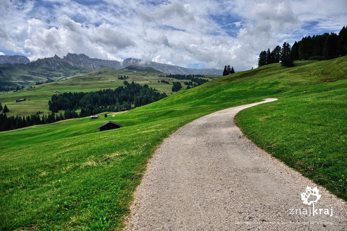 Szutrowa trasa przez Alpe di Siusi Szutrowa trasa przez Alpe di Siusi