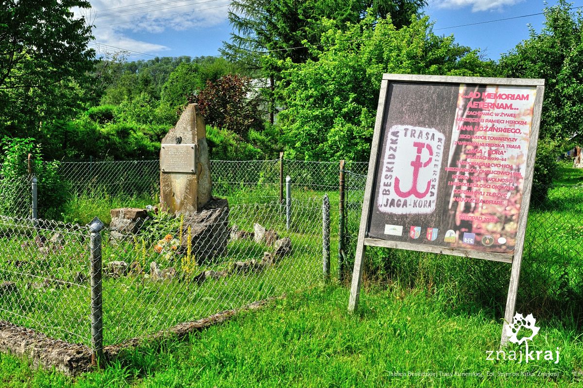 Tablica Beskidzkiej Trasy Kurierskiej