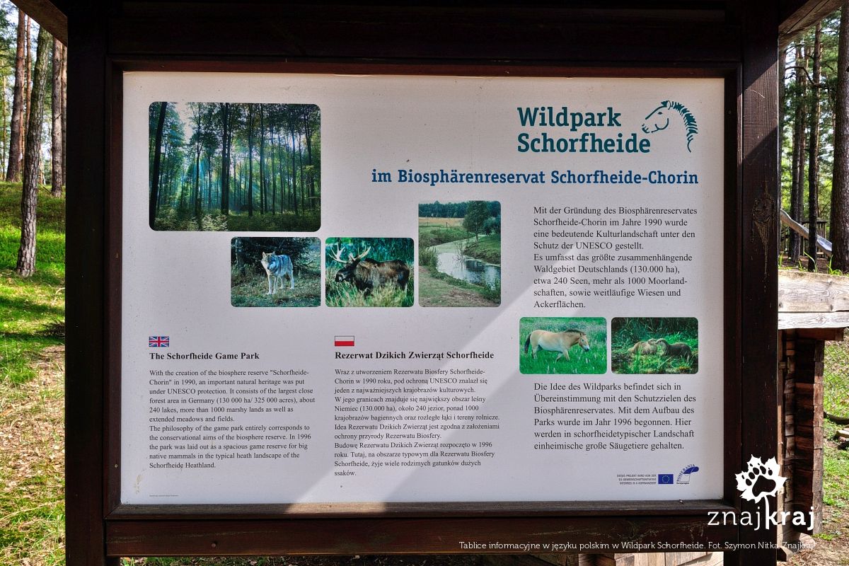 Tablice informacyjne w języku polskim w Wildpark Schorfheide Tablice informacyjne w języku polskim w Wildpark Schorfheide