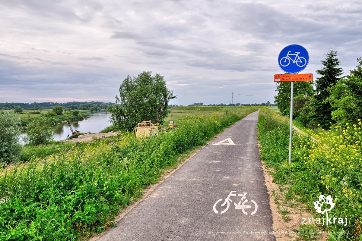 Trasa rowerowa wzdłuż Wisły we wschodniej Małopolsce