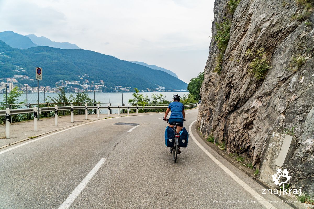 Wąska droga nad Lago di Lugano