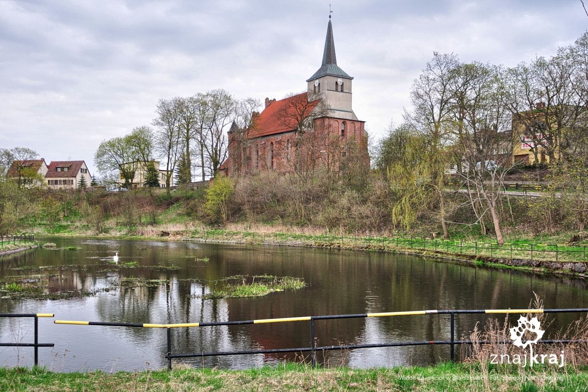 Widok na kościół w Skarszewach Widok na kościół w Skarszewach