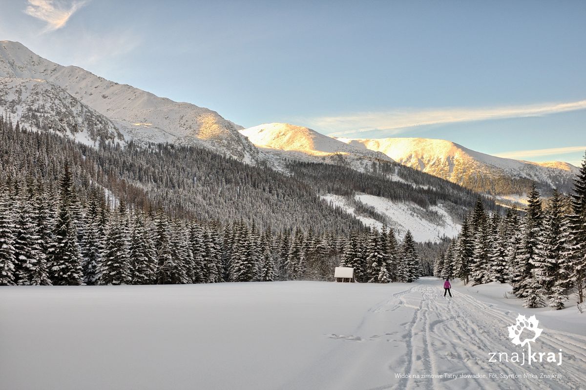 Widok na zimowe Tatry słowackie