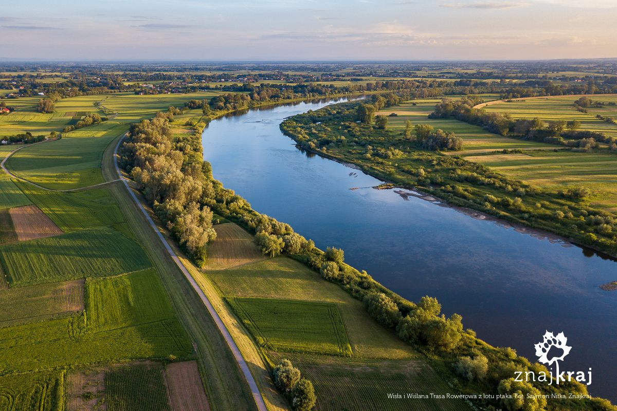 Wisła i Wiślana Trasa Rowerowa z lotu ptaka