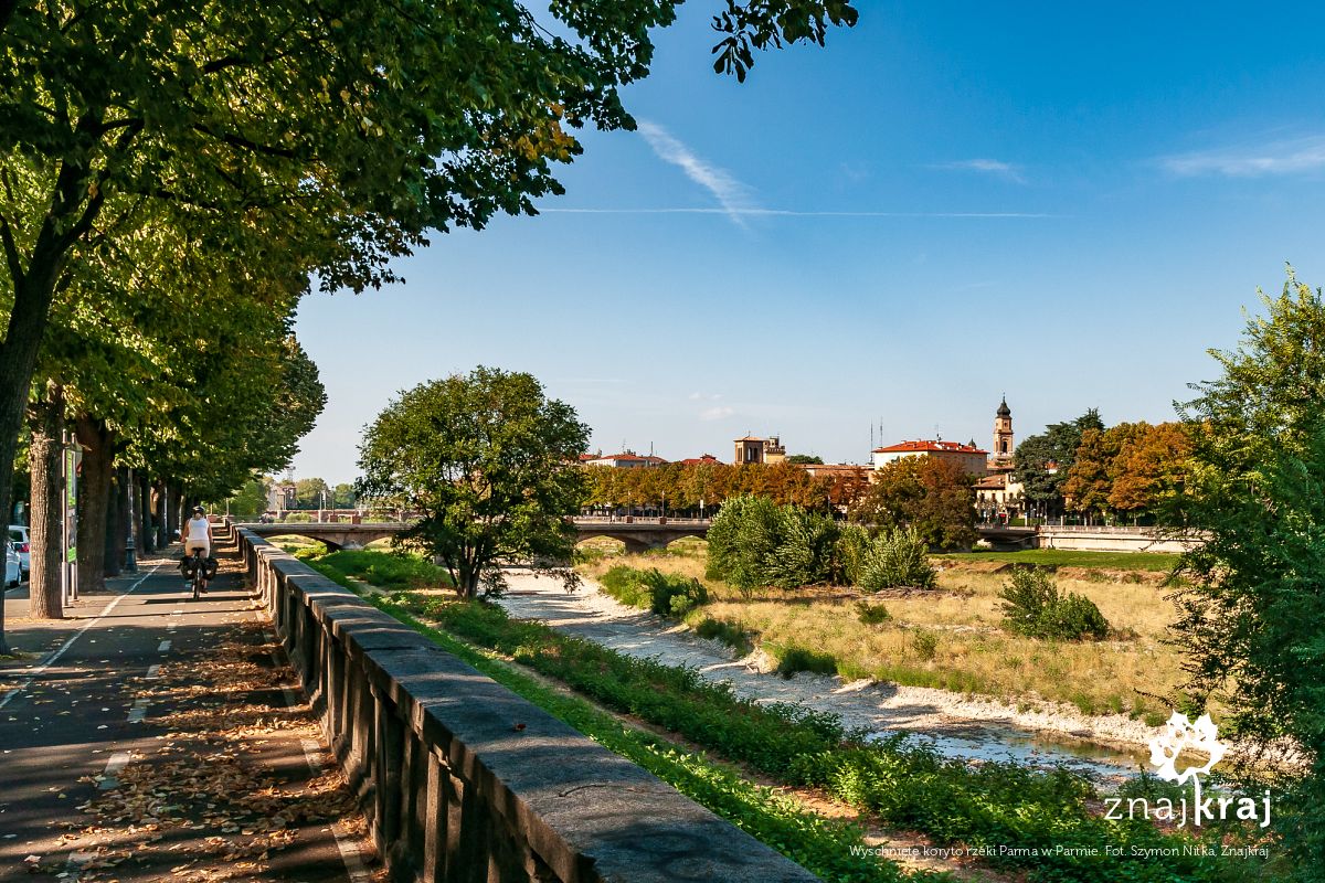 Wyschnięte koryto rzeki Parma w Parmie