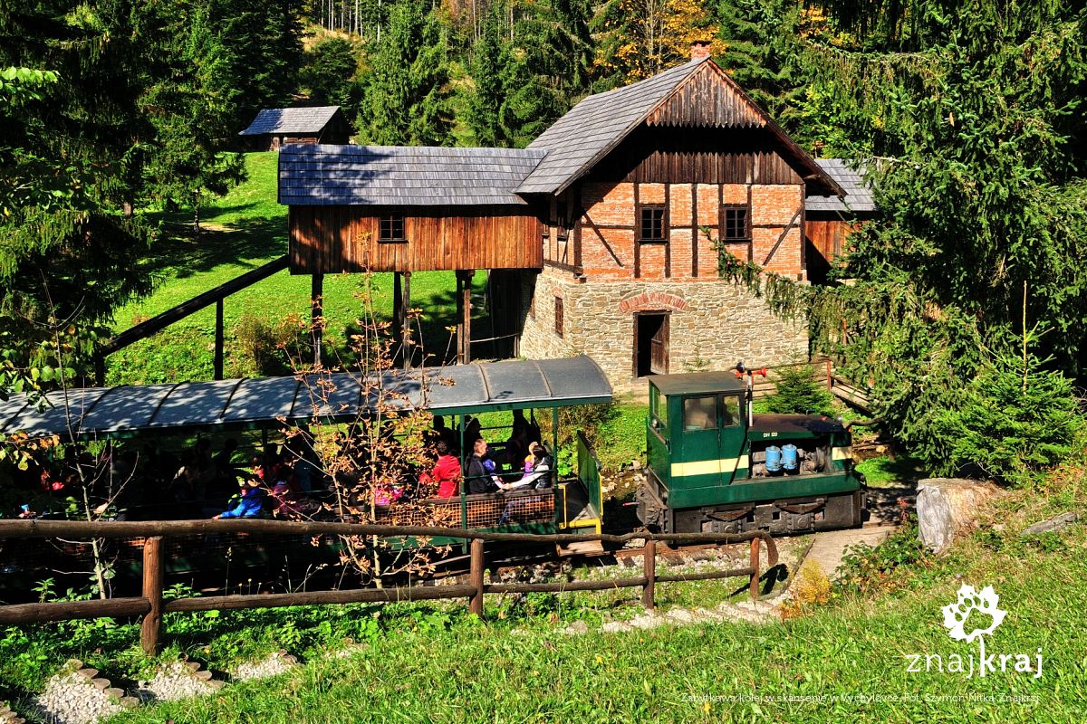 Zabytkowa kolej w skansenie w Vychylovce