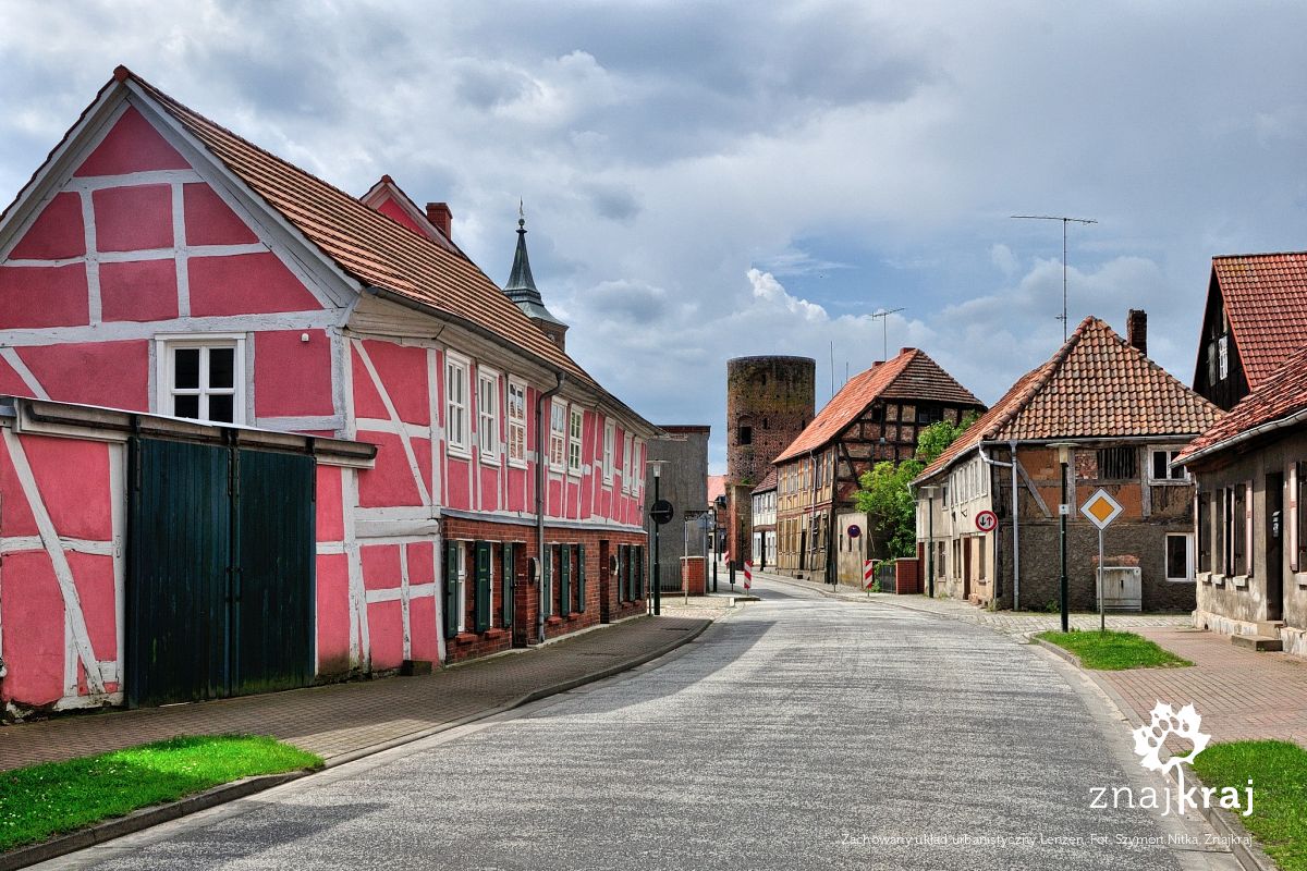 Zachowany układ urbanistyczny Lenzen
